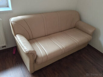 Kožená sedací souprava: sedačka + 2 křesla