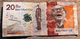 Bankovka Kolumbie 20.000 pesos, 2020