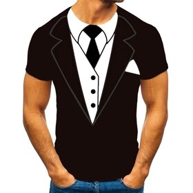 Vtipné tričko ála sako s kravatou - 1