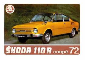 plechová cedule - Škoda 110 R Coupé (dobová reklama)