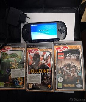 KONZOLE SONY PSP E1004C plus 3 hry,nabíječka - 1