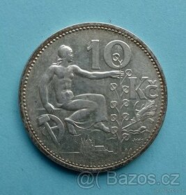Mince 10 Kč 1931 nádherná patina super stav