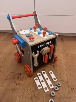 BricoKids Chodítko a vozík s nářadím Janod - 1
