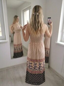Dámské dlouhé letní šaty bez ramínek - S/M-M