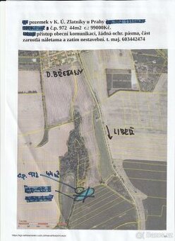 Poz. 44m2 u Zlatníků u Prahy  99000Kč