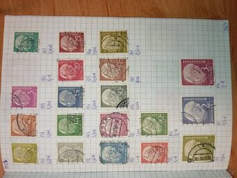 Německé poštovní známky 1951-1972 zošit