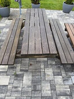 Zahradní lavice dřevěná stůl pivní set