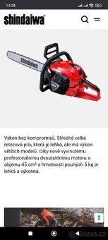 Motorova pila shindaiwa