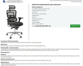 Kancelářské křeslo Sirius čalouněné