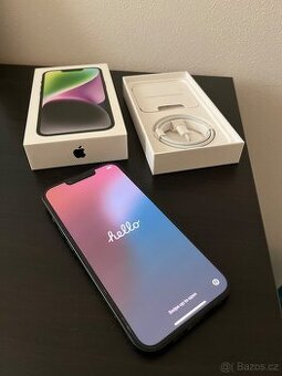 Iphone 14 128GB, bez škrábanců, nepoužívaný nabíjrcí kabel