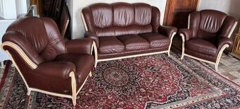 Luxusní italská kožená sedací souprava 3+1+1, 4334