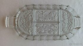 Starožitný skleněný podnos