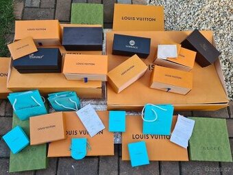 Krabice Versace, Tifanny, Gucci, Dior, Louis Vuitton