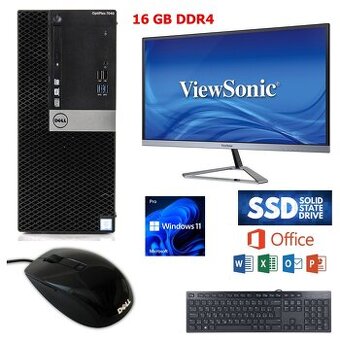 PC SET DELL,16GB DDR4,SSD,HDD,VIEWSONIC 27´,WIN 11,záruka - 1