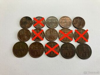 Československo 1918 - 1993 ČSR ČSSR mince v krásnom stave