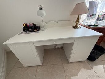 Psací stůl Meblik Savana – bílý, se skříňkami a zásuvkou