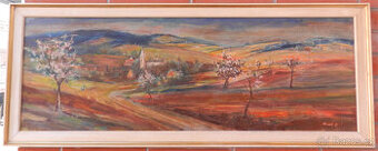 Prudil E-Letní krajina s kostolem olejomalba