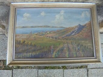 OLEJ NA PLÁTNĚ-PRÁCE NA VINOHRADĚ