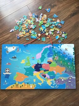 Dřevěná magnetická mapa Evropy Playtive
