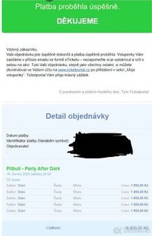 5 Vstupenek na Pitbulla 18.6. 2025 v Praze