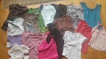Sada 17 ks dámských/dívčích triček/tílek/svetříků, vel.S