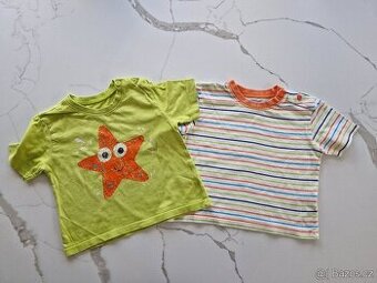 2 trička s krátkým rukávem, vel. 92