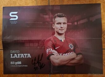 AC SPARTA PRAHA rarity -  David Lafata plakát - podpis