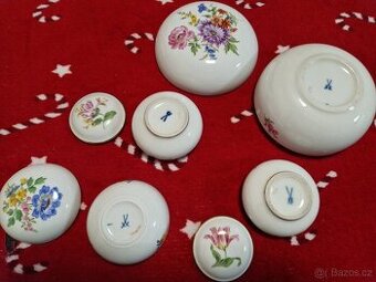 Porcelánové šperkovnice Meissen – 4 kusy