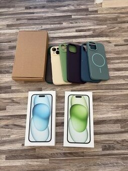 2x Apple iPhone 15 128gb, modrý a zelený