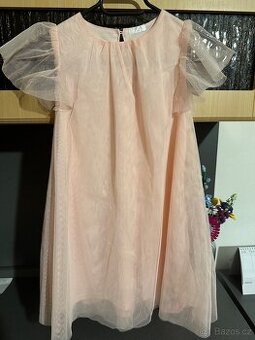 Světle růžové šaty - jako nové - vel. 128