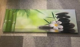Obraz na plátně - bambus/kameny 150x50
