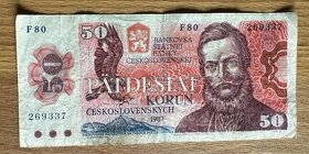 bankovka 50 korun československých