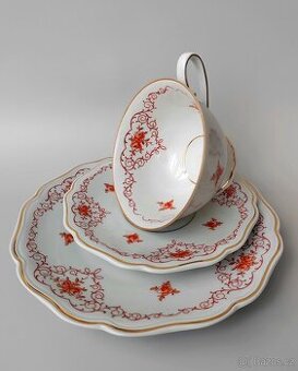 Elegantní porcelánová čajová sada od Lichte VEB (1949-65)