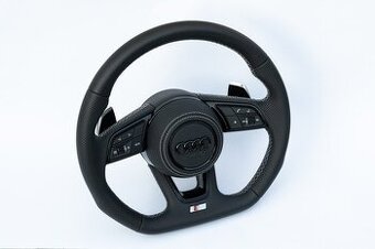 AUDI KOŽENÝ EXCLUSIVE VOLANT +AIRBAG+F1 PADLA BIELA/ČIERNA