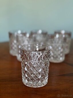 Retro sklenice na whisky, likér Libochovice 6 ks