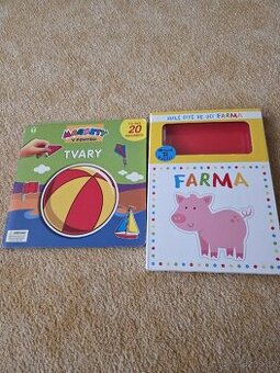 2 knihy pro nejmenší děti farma a tvary