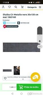 Dlažba Cir Metallo nero 30x120 cm mat 1063160 4,32m2