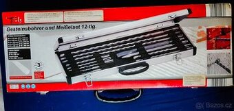 Zánovní sada 10 vrtáků do zdiva (kamene) + 2 sekáče