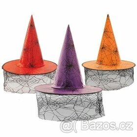klobouk, kostým čarodějnice - 3 kusy