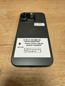 iPhone 15 PRO 128GB BLACK TITANIUM (černý titan)