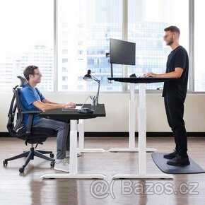 Elektrický polohovací stůl, standup desk, bílý rám