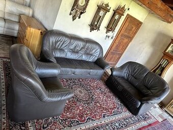 Luxusní kožená sedací souprava 3+2+1, 4376