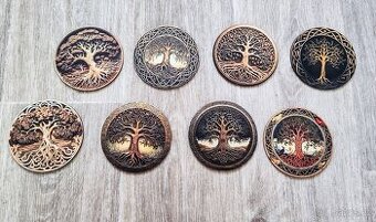 8x dřevěný podtácek strom života - 1