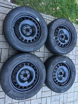 4x plechový disky 5x105 R16, zimní pneu
