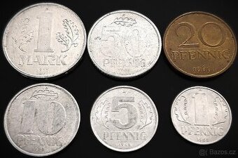 Sada mincí 1 pfennig - 1 marka NDR 1950 - 1990