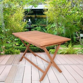 DIVERO jídelní stůl, ošetřený masivní teak, 120 x 70 c