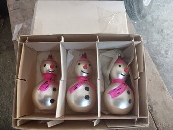 Retro 3X ozdoba sněhulák