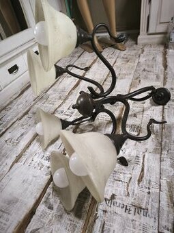 Rustikální lustr+ 5 led žárovek