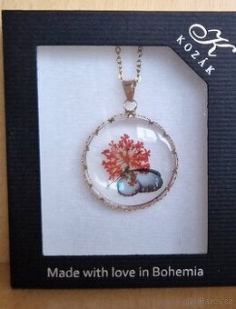 Náhrdelník N.O.V.Y motýl s květy - 1