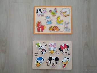 Dětské dřevěné puzzle 2 ks